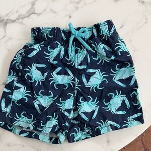 Vilebrequin Dark Blue Swim Shorts with Aqua Crab Design